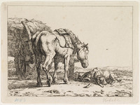 TvB G 1760
<br/>
Paard en slapende hond bij een kar
<br/>
<em>Kobell, Jan Baptist (1778-1814)</em>